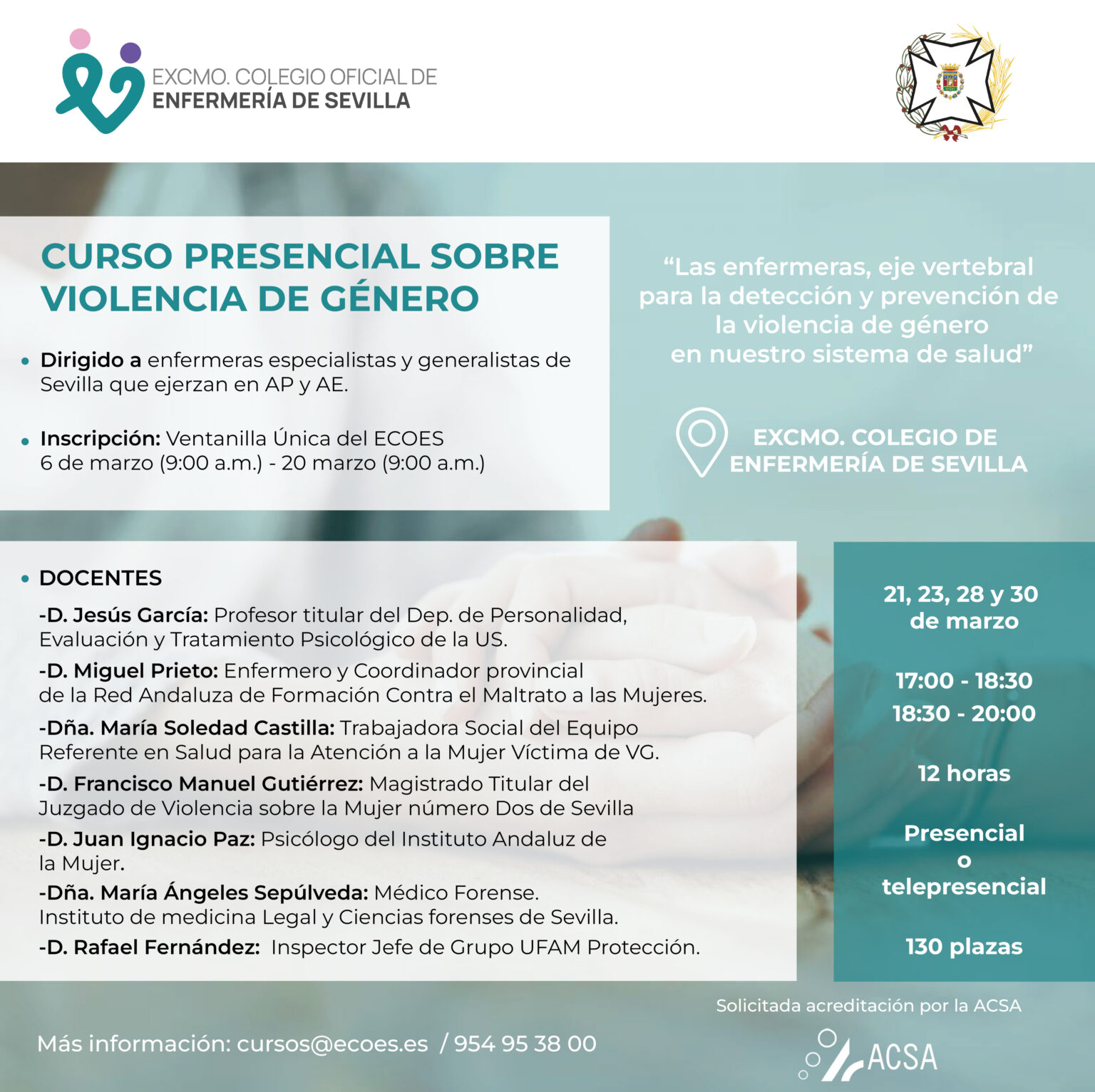 CURSO PRESENCIAL-TELEPRESENCIAL SOBRE VIOLENCIA DE GÉNERO - Colegio de ...